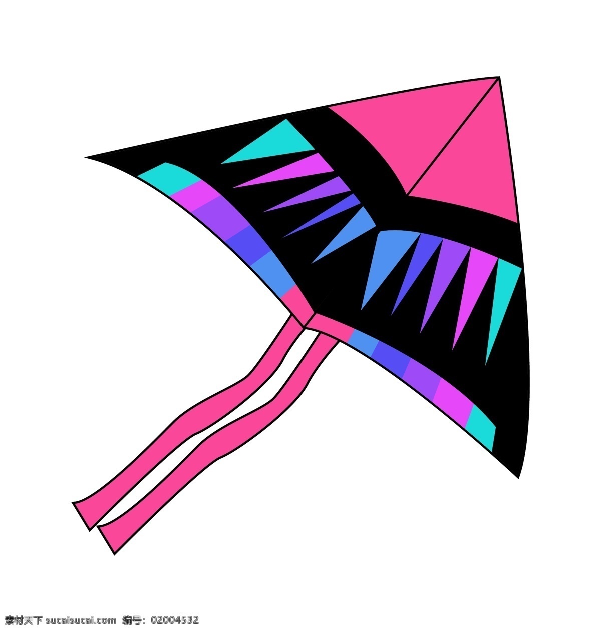 手绘 五彩 风筝 插画 彩色的风筝 粉色的风筝 卡通插画 手绘风筝插画 五彩的风筝 漂亮的风筝