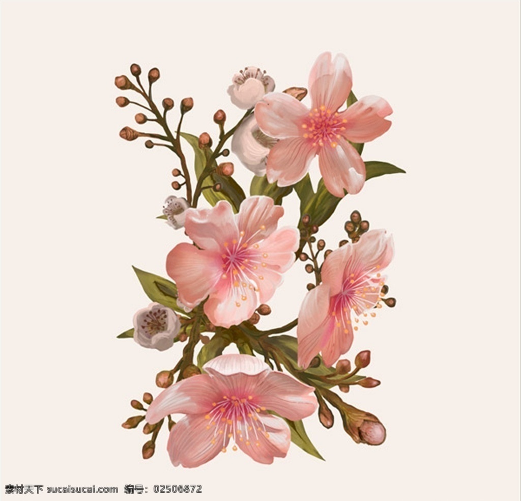 水彩花朵 水彩 花朵 花卉 值物 叶子 矢量图 矢量人物 矢量场景 底纹边框 花边花纹