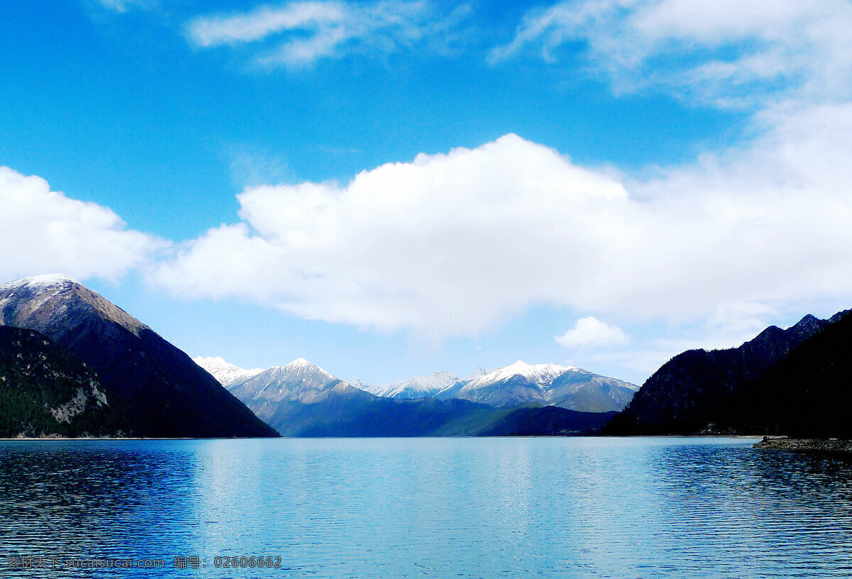 巴松措 西藏风光 湖水 蓝天 白云 风景 自然景观 自然风景