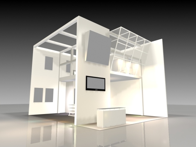 商业 展厅 白色 模型 3d模型素材 室内装饰模型