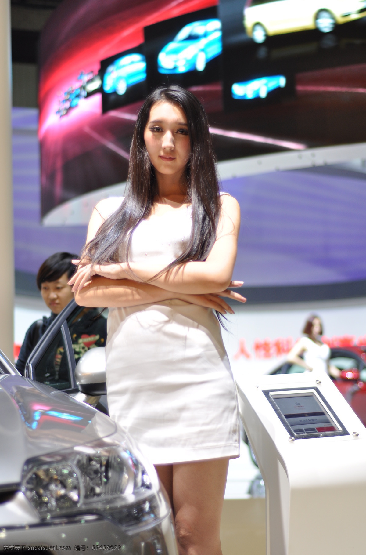 车模 美女 人物 漂亮 可爱 性感 车展 车 美丽 职业人物 人物图库