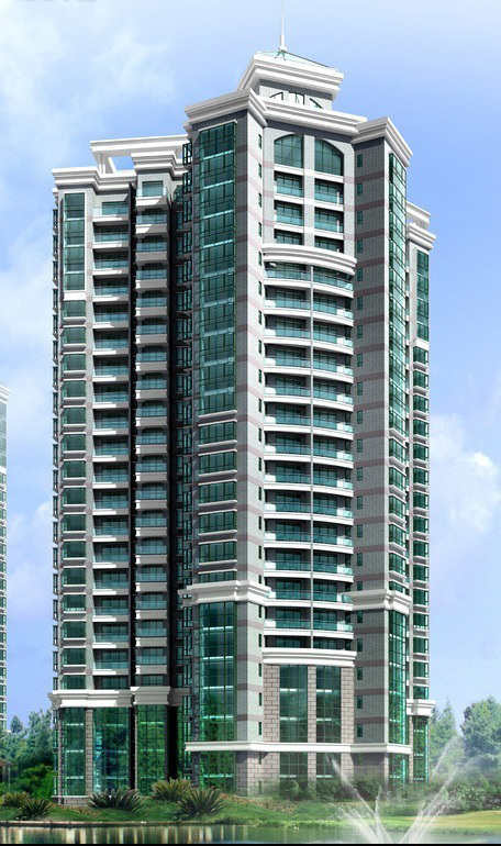 住宅区 多层 建筑 3d 效果图 3d建筑 3d效果图 3d模型素材 建筑模型