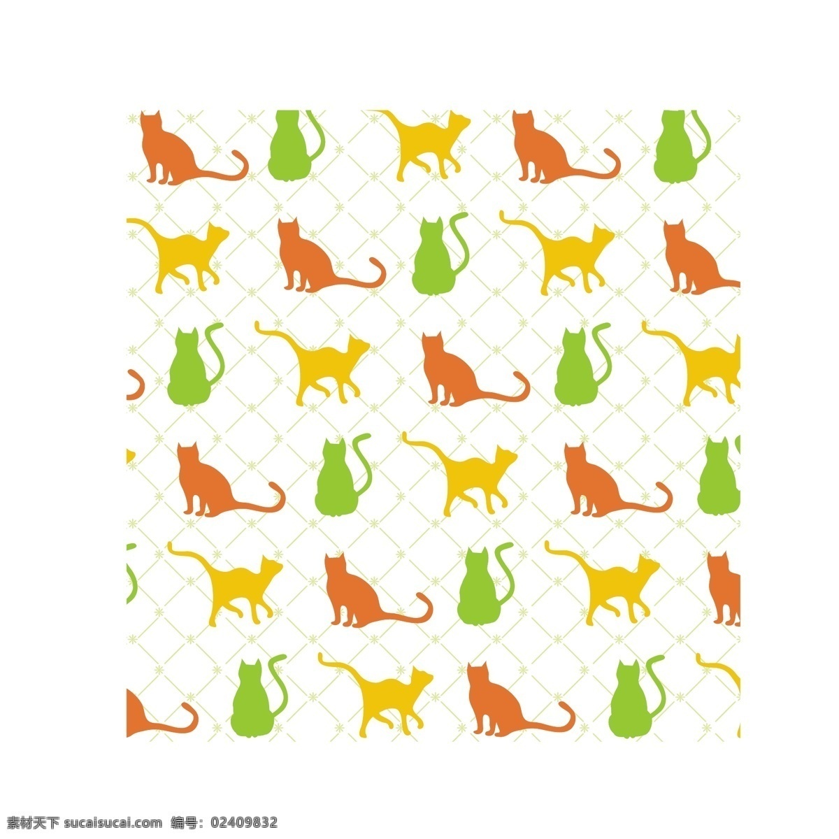 卡通 猫咪 图案 背景 卡通插画 卡通动物 时尚背景 时尚潮流 背景图案 矢量花纹 底纹边框 花边 底纹背景 矢量素材 白色