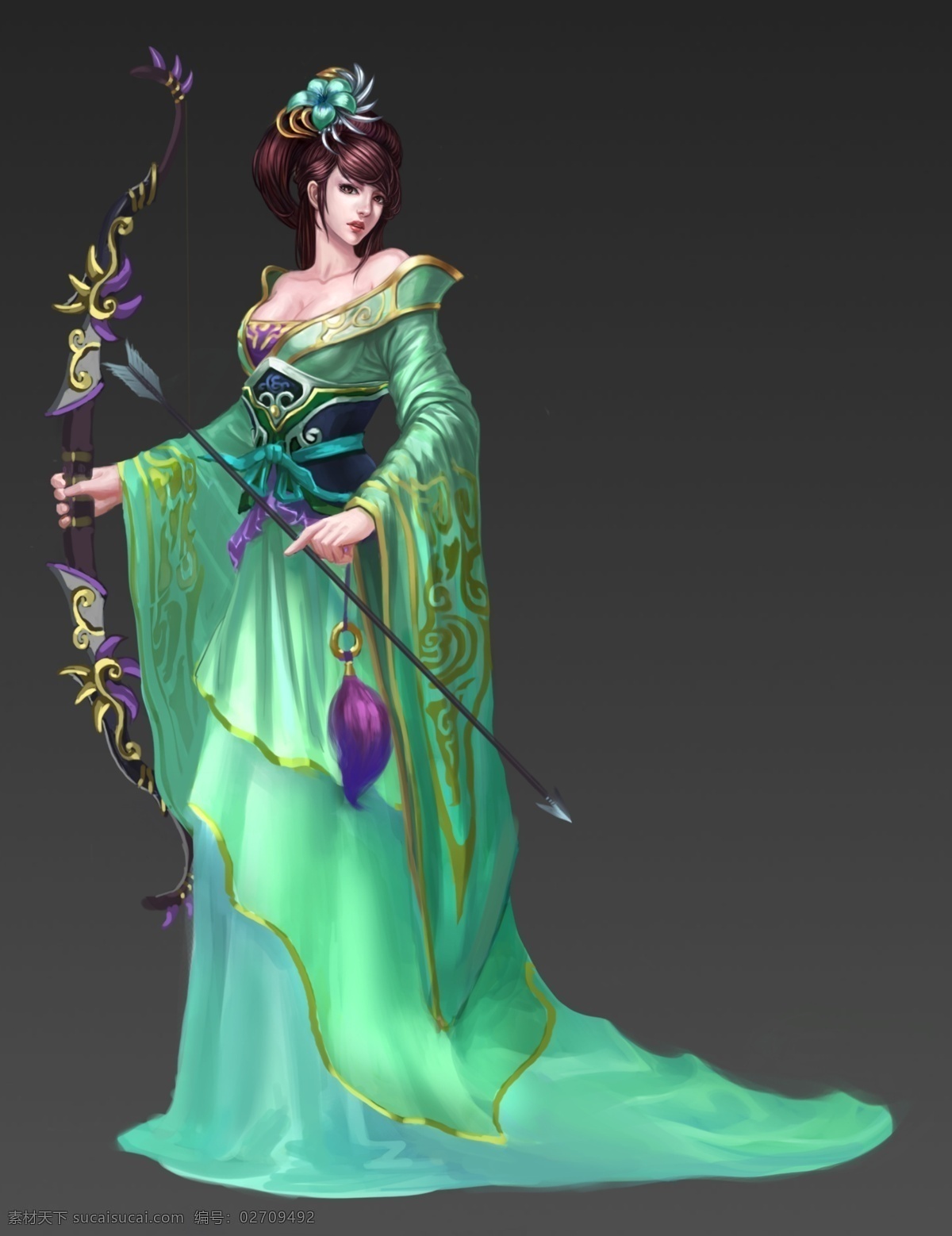 游戏 游戏原画 原画 游戏人物 网游 武侠 玄幻 武将 动漫人物 美女 弓手 动漫动画
