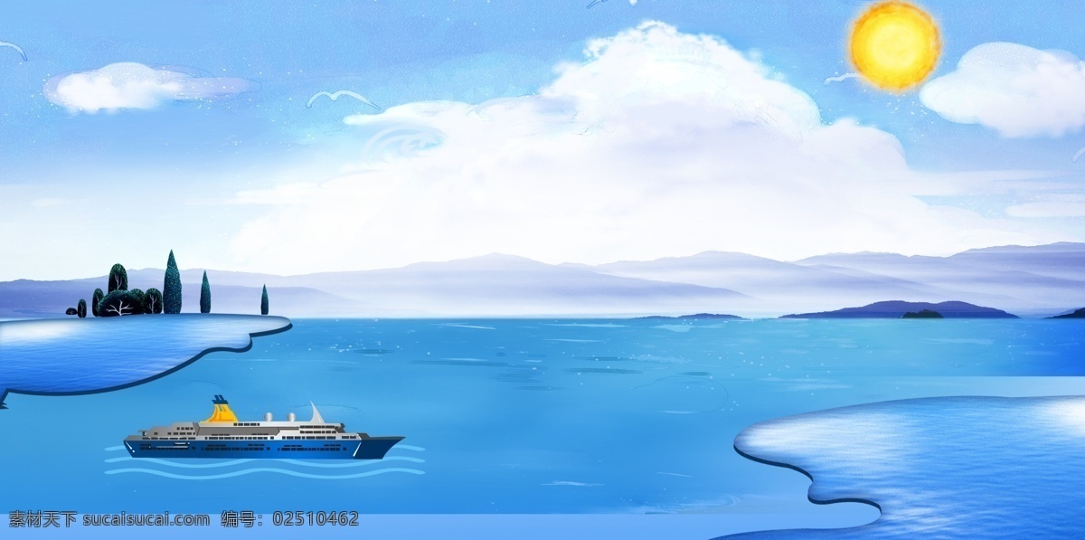 海边 轮渡 景观 风景 自然风景 沙滩 四季春光 花鸟 天空 景色 旅游