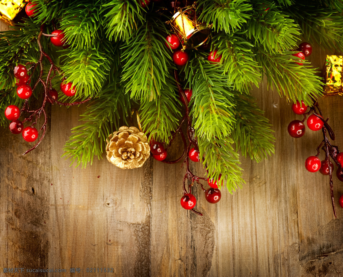圣诞 树枝 木板 节日 圣诞节 圣诞节快乐 开心 温暖 米板 木质背景 圣诞树枝 松树 铃铛 节日庆典 生活百科 黑色