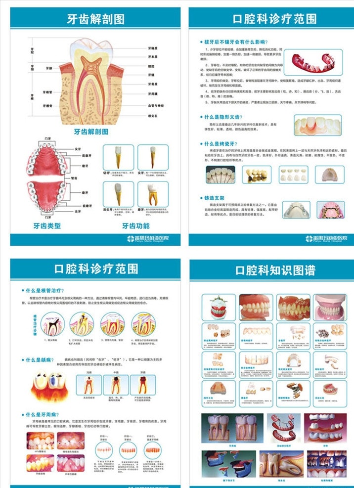 口腔科挂图 口腔科 健康 口腔 口腔消毒 口腔案例 医院 科普知识 宣传 矢量