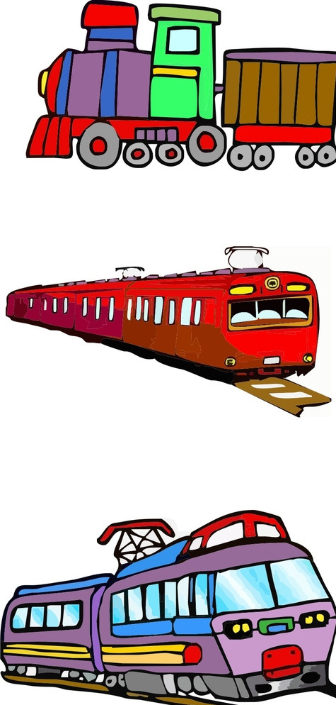 卡通火车 现代科技 设计素材 火车 卡通 简笔画 插画 动漫 儿童 画册 高清 学习卡 卡 交通工具 白色