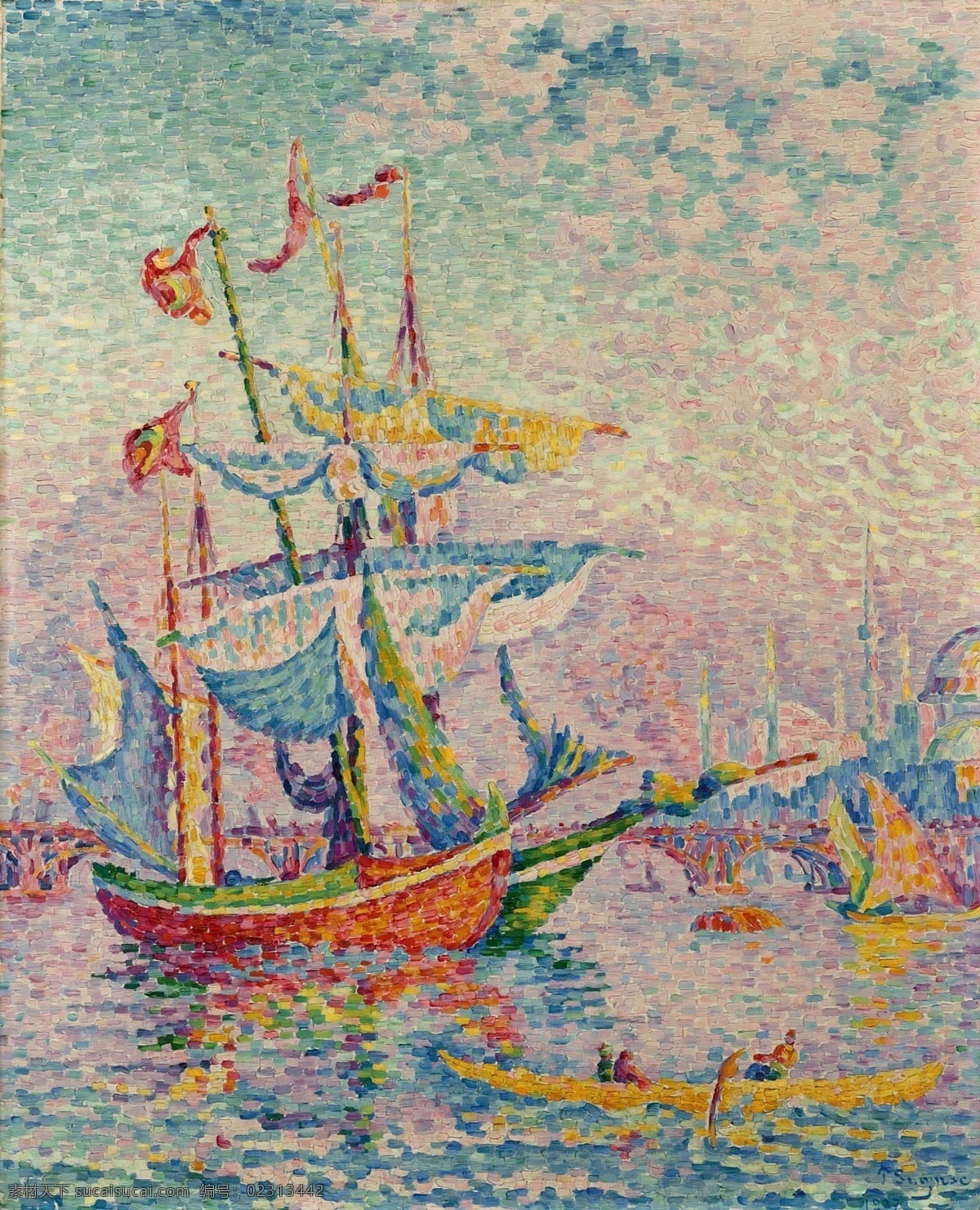 1907 大师 画家 风景画 静物 油画 建筑 装饰画 horn golden of port the signac paul 人物 高清 西方 国外 现代 装饰素材