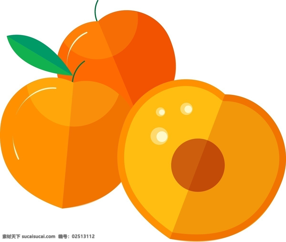 矢量 黄色 杏子 元素 水果 ai元素 免抠元素 透明元素 黄色杏子