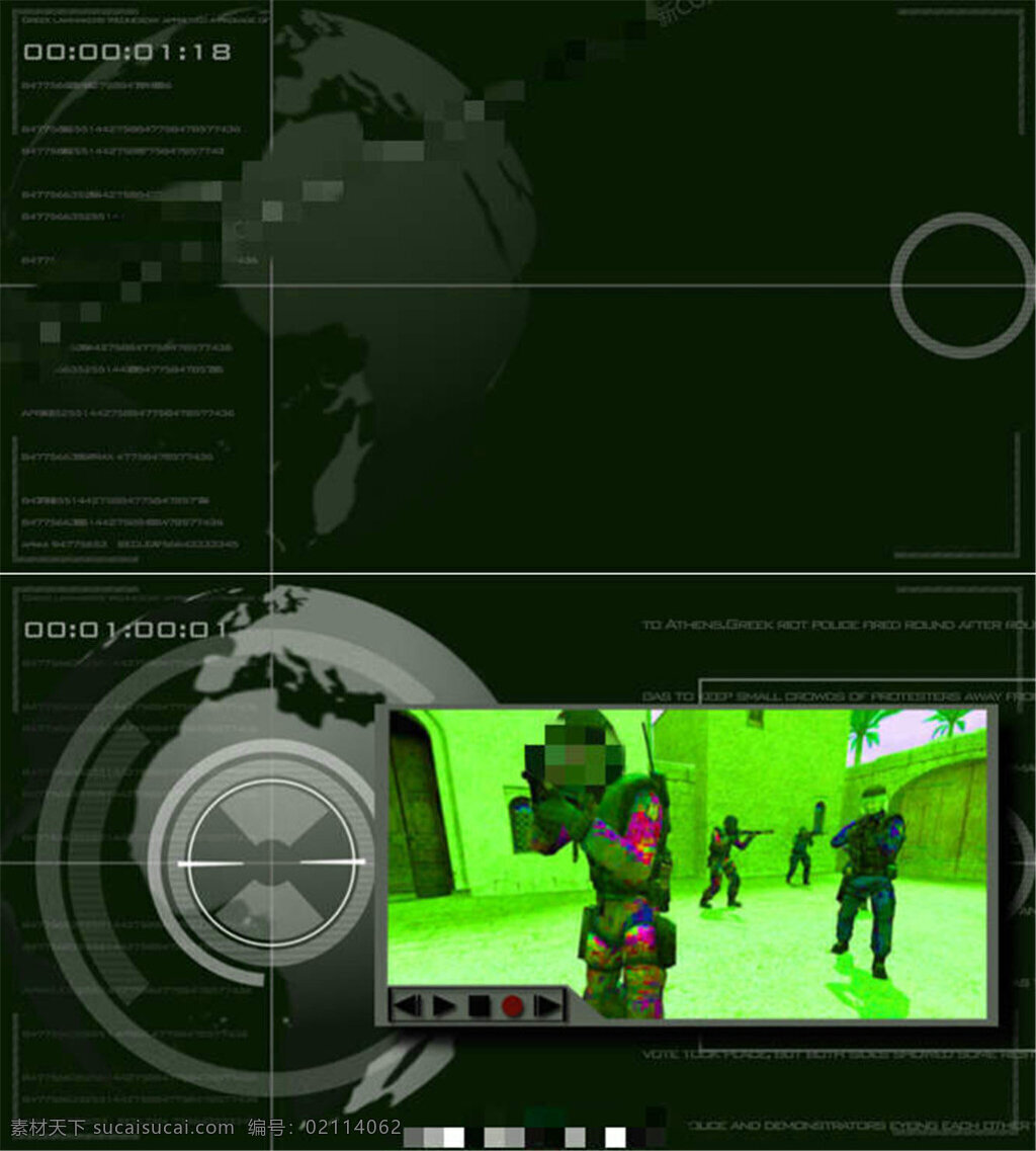 模拟 射击类 游戏 雷达 讯号 ae 工程 ae剪辑模板 ae素材 ae高清视频 视频 特效 ae特效 动态 ae视频动画 aep 黑色
