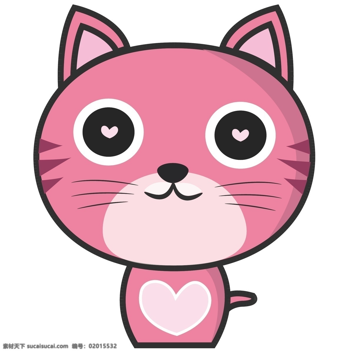 卡通 粉红 可爱 猫 小猫 猫咪 宠物 粉红小猫 萌宠 可爱猫咪 可爱动物 简洁 矢量小猫