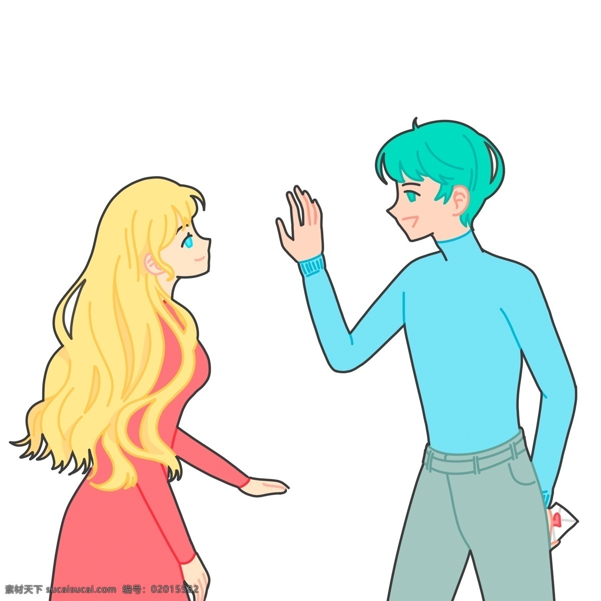 水彩 绘画 人物 男孩 女孩 小清新 简约 创意 现代 装饰 图案 手绘 插画 涂鸦