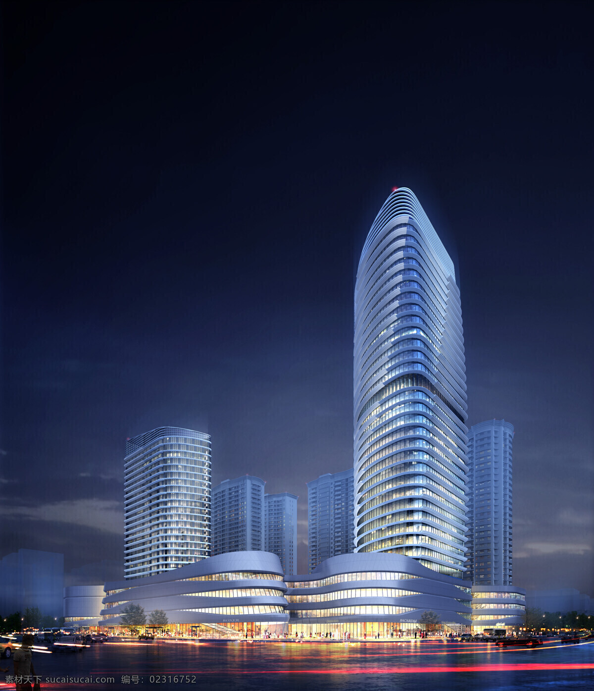 房地产 环境设计 建筑 建筑设计 企业 透视 夜景 设计素材 模板下载 透视夜景 家居装饰素材