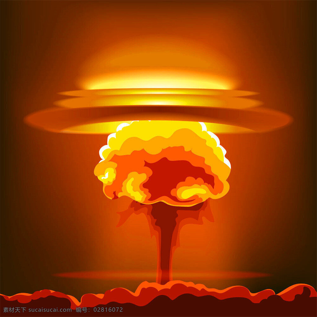 核爆炸 蘑菇云 原子弹爆炸 核武器 爆炸漫画 底纹背景 底纹边框 矢量素材