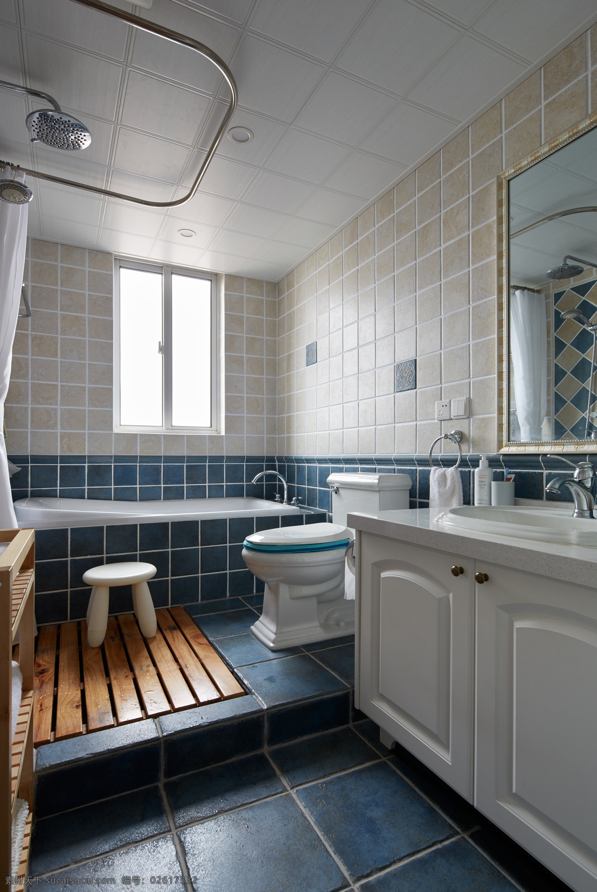 现代 简约 浴室 浴缸 窗户 装修 效果图 地中海