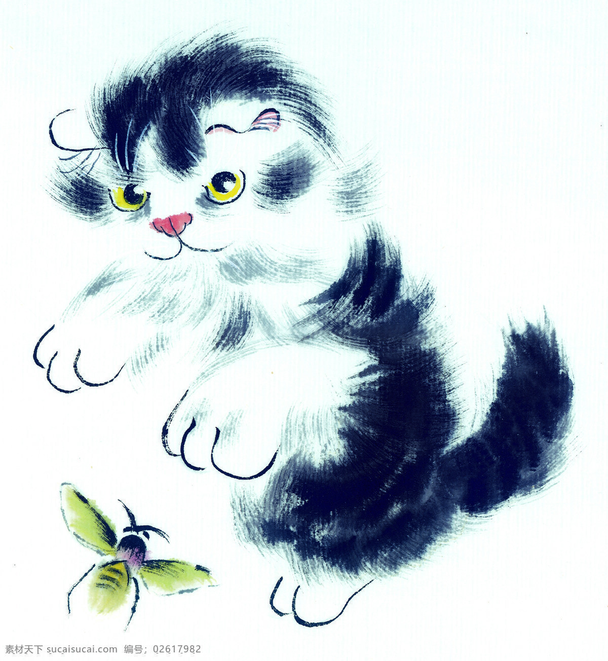 中国国画篇 猫 国画 水墨 工笔 蜜蜂 中国国画篇猫 文化艺术 绘画书法