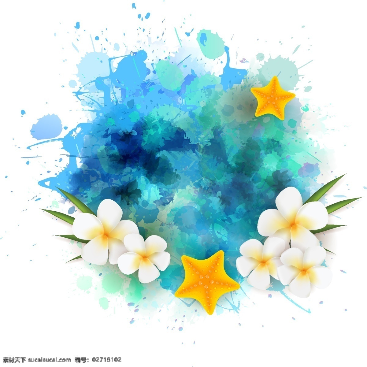 花朵彩色水墨 花朵 鲜花 彩色 色彩 彩色水墨 水墨设计 水墨元素 抽象设计 抽象背景 背景底纹 底纹边框