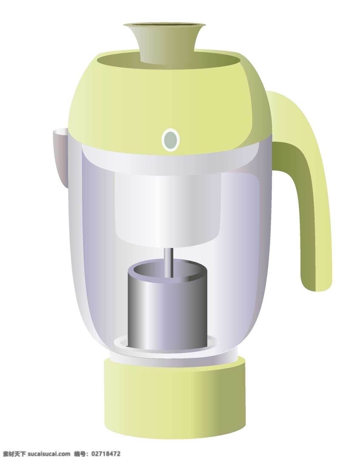 家电 电器 榨汁机 插画 绿色 家用电器