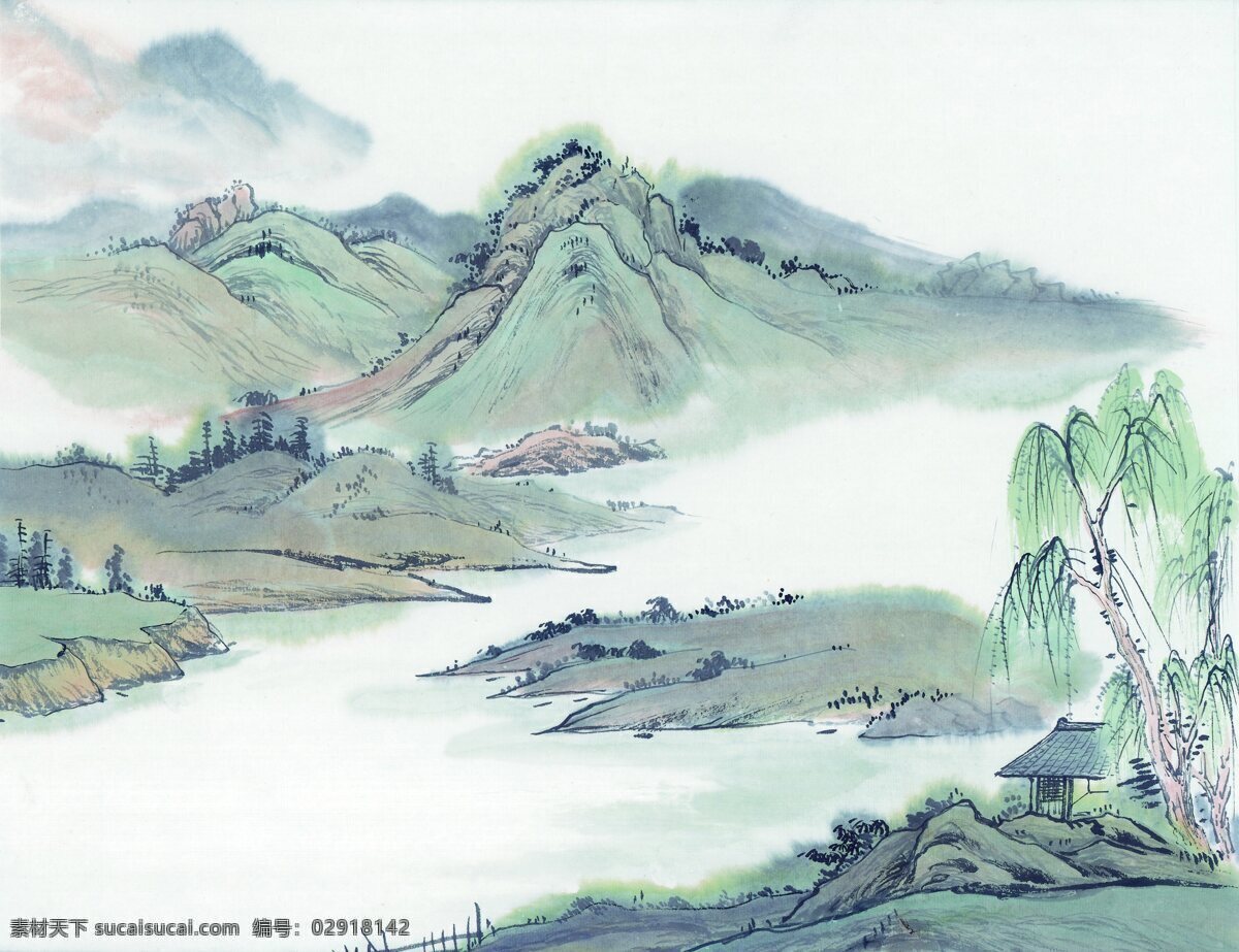 中国山水画 中国画 山水画 文化艺术 绘画书法 中国国画 设计图库