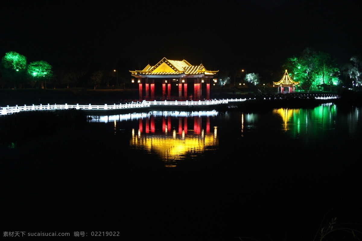 公园 凉亭 led 都市夜景 建筑园林 投光灯 夜景 公园凉亭 洗墙灯 家居装饰素材 灯饰素材