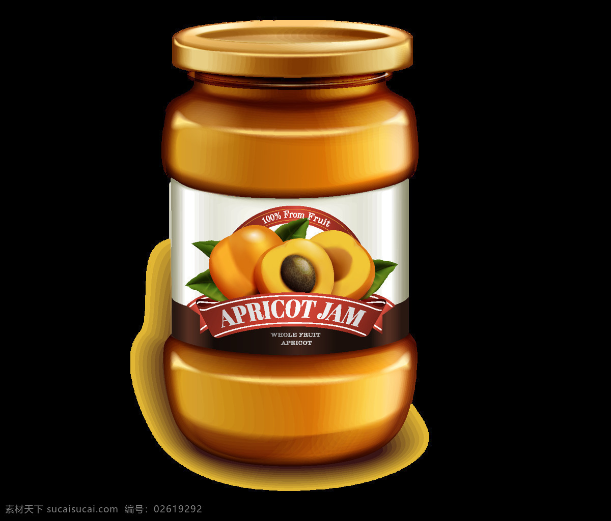 黄桃罐头元素 玻璃瓶子 罐头 黄桃 免扣 透明 元素