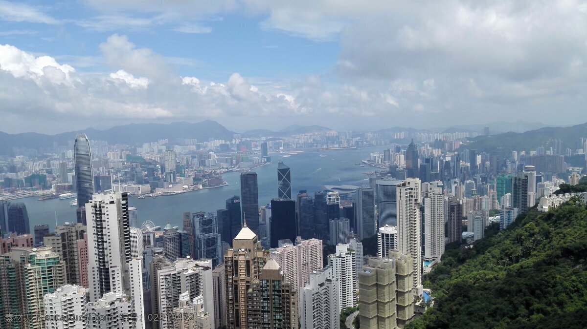 山顶 香港全景 城市 建筑 蓝天 旅游摄影 人文景观 灰色