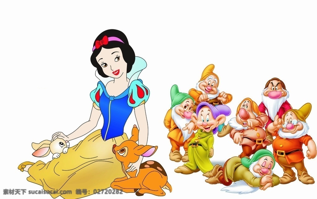 白雪公主 七 矮 人 小 七个小矮人 幼儿园 移门图案 广告设计模板 源文件 卡通设计 矢量