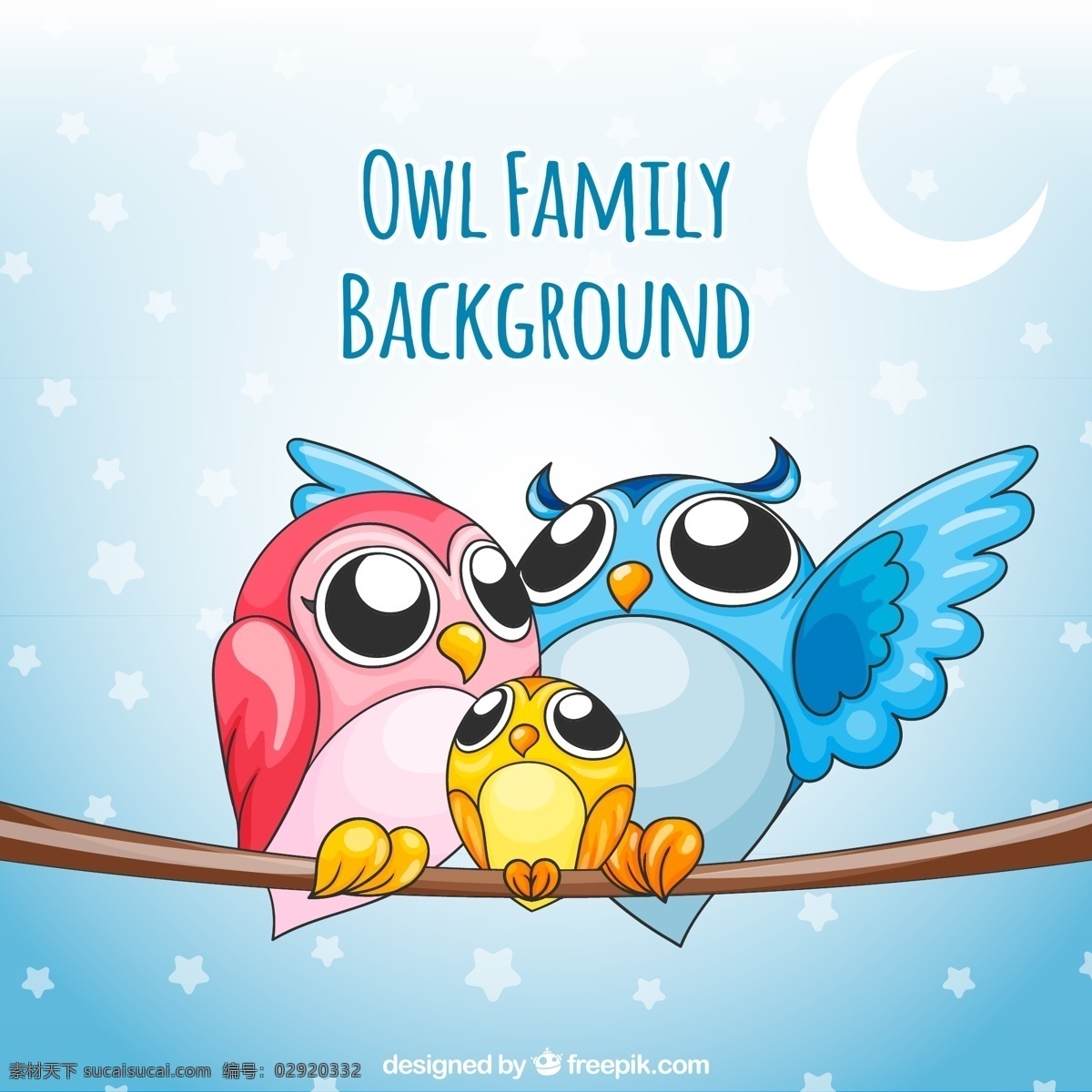 一脚 三口 彩色 鸟类 家庭 元素 设计素材 创意设计 动物 小动物 卡通 可爱 矢量素材