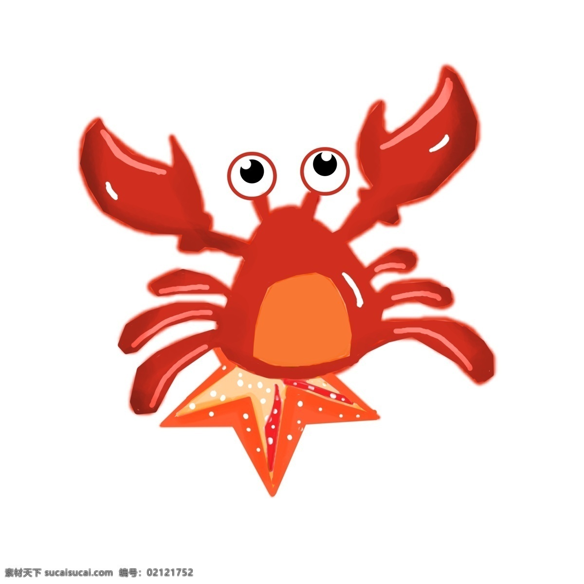 手绘 螃蟹 美食 插画 红色 海鲜 手绘螃蟹 红色螃蟹 螃蟹插画 美食螃蟹 插图