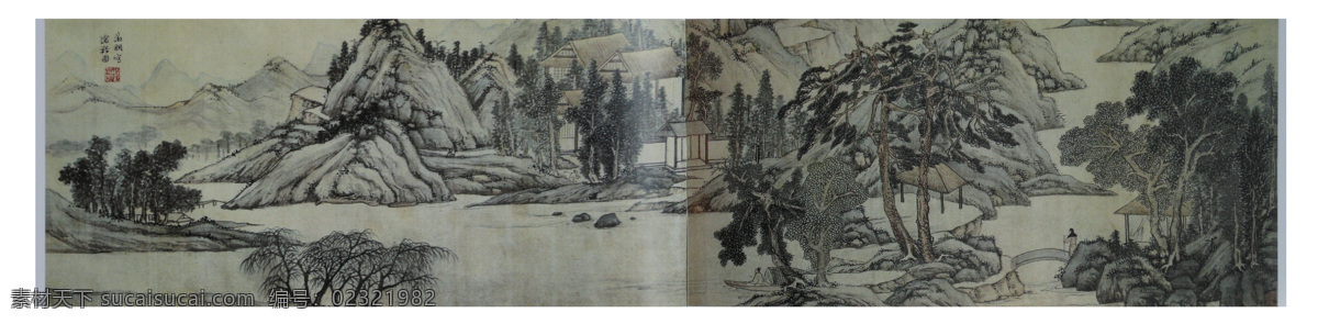 沧溪图 文征明 文化艺术 绘画书法 设计图库