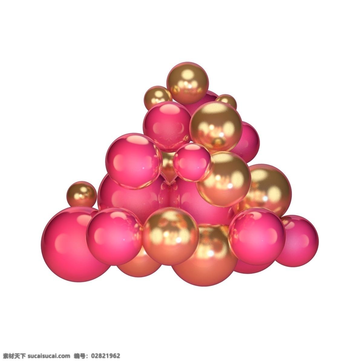 c4d 立体 圣诞节 粉 金 风格 装饰 元素 球 免扣png 粉色球 金色球 3d立体 海报装饰 圣诞球 漂浮