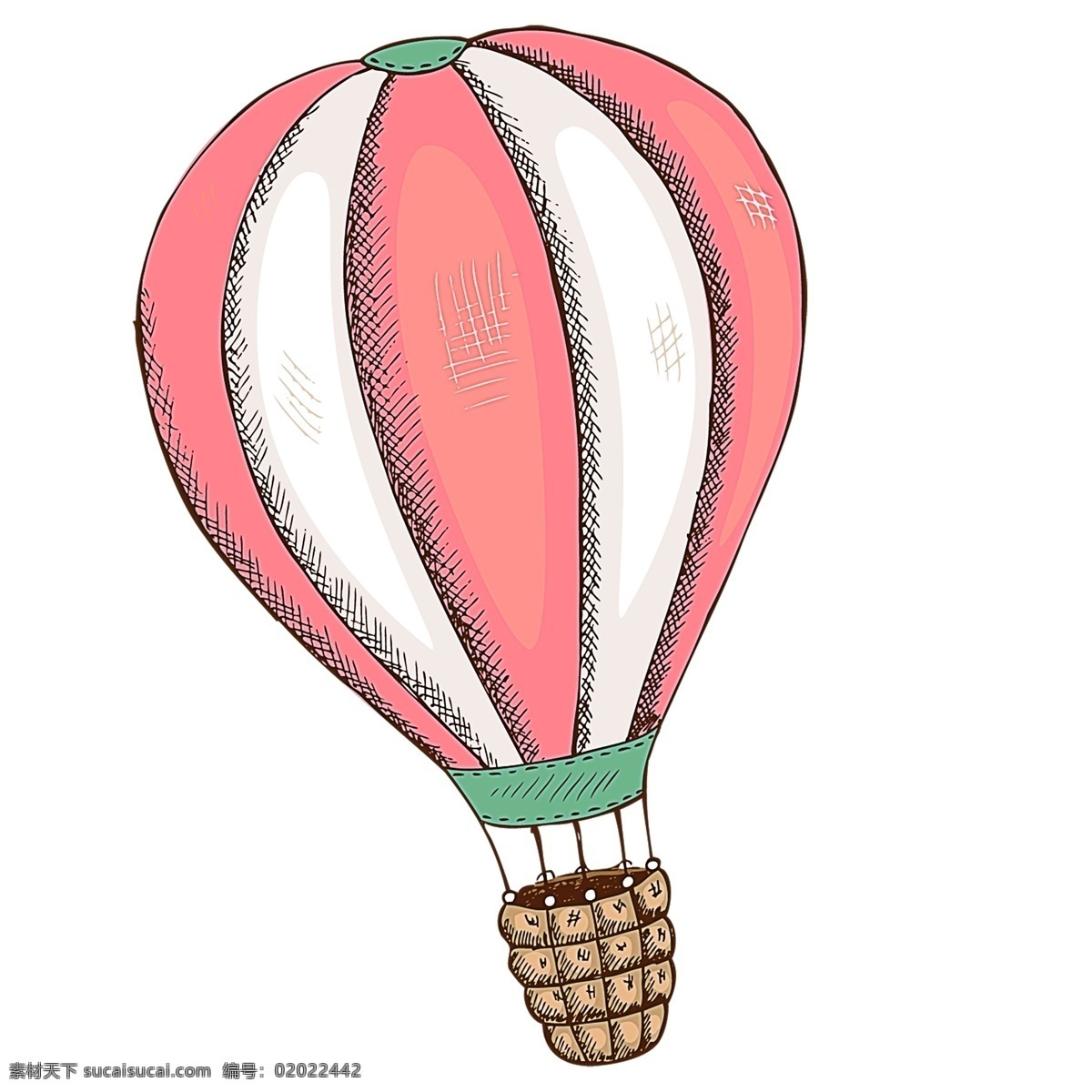 卡通 扁平 商业 手绘 可爱 粉色 热气球 装饰 图案 装饰图案 元素 图标 排版 排版设计 促销