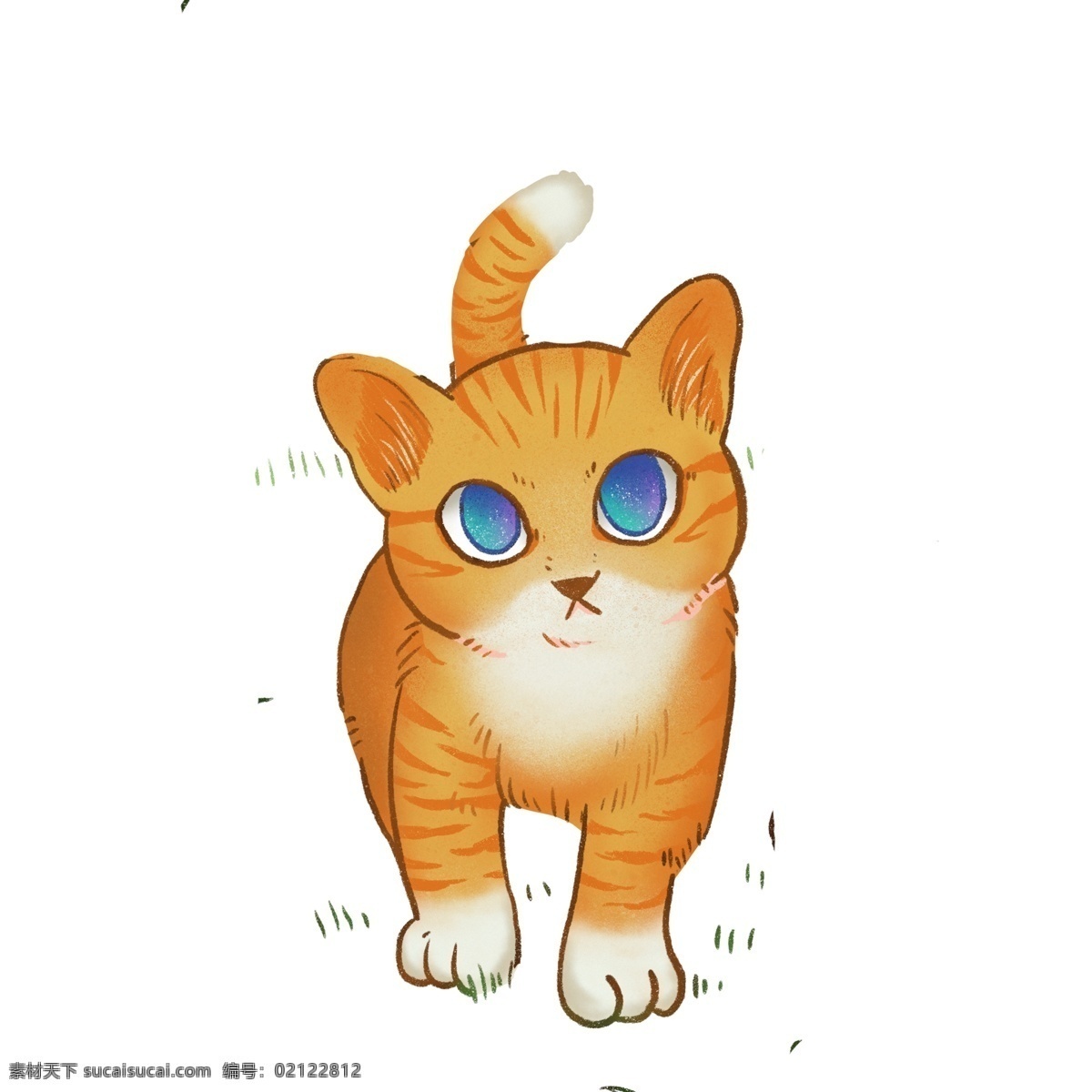 手绘 治愈 系 萌 宠 猫咪 插画 彩绘 漫画 萌宠 动物 橘猫 小动物
