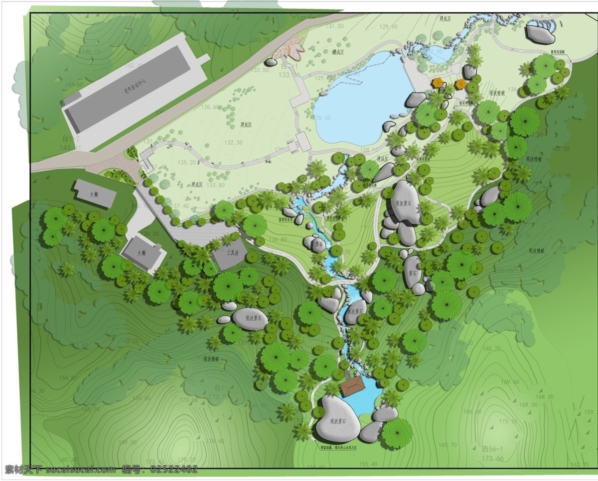 公园平面图 彩平图 平面图 景观平面图 平面图素材 1.0平面图 环境设计 景观设计