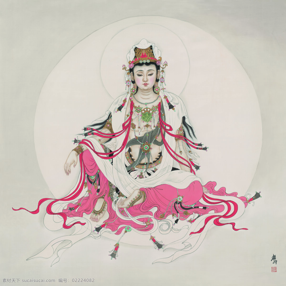 菩萨 挂画 佛家 佛 女菩萨 东方 古代 传承 新中式 新中式菩萨 观音 现代画