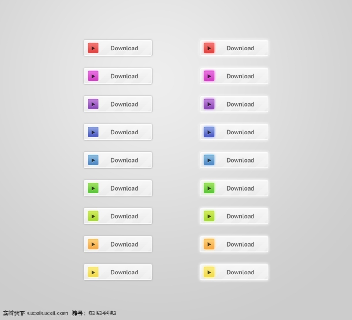 立体 效果 按钮 simple download buttons 下载按钮 下载箭头 网页设计 网页按钮 发光按钮 立体效果 立体感 网页模板 psd素材 白色