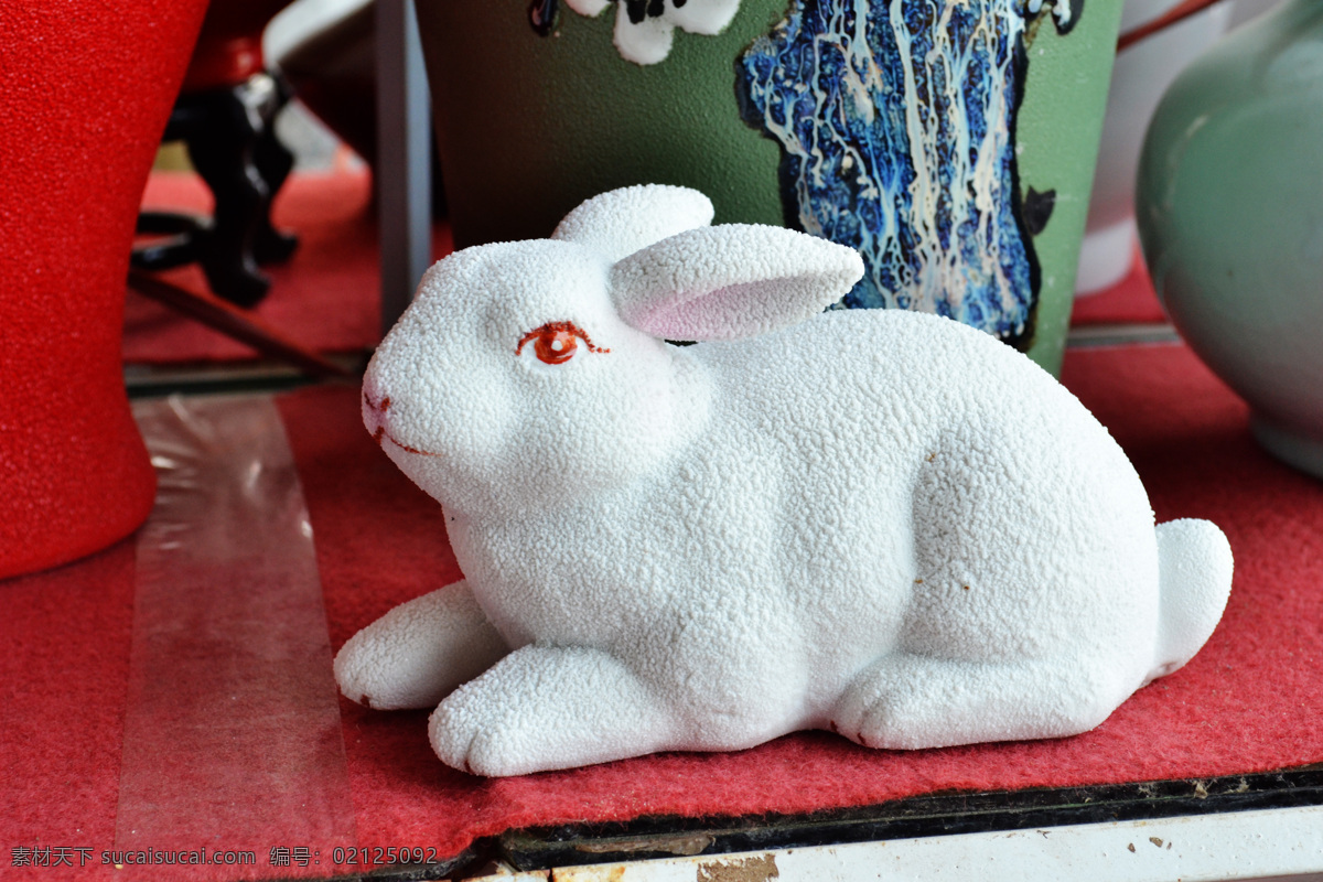 景德镇陶瓷 白兔 景德镇 陶瓷 红眼睛 传统文化 文化艺术