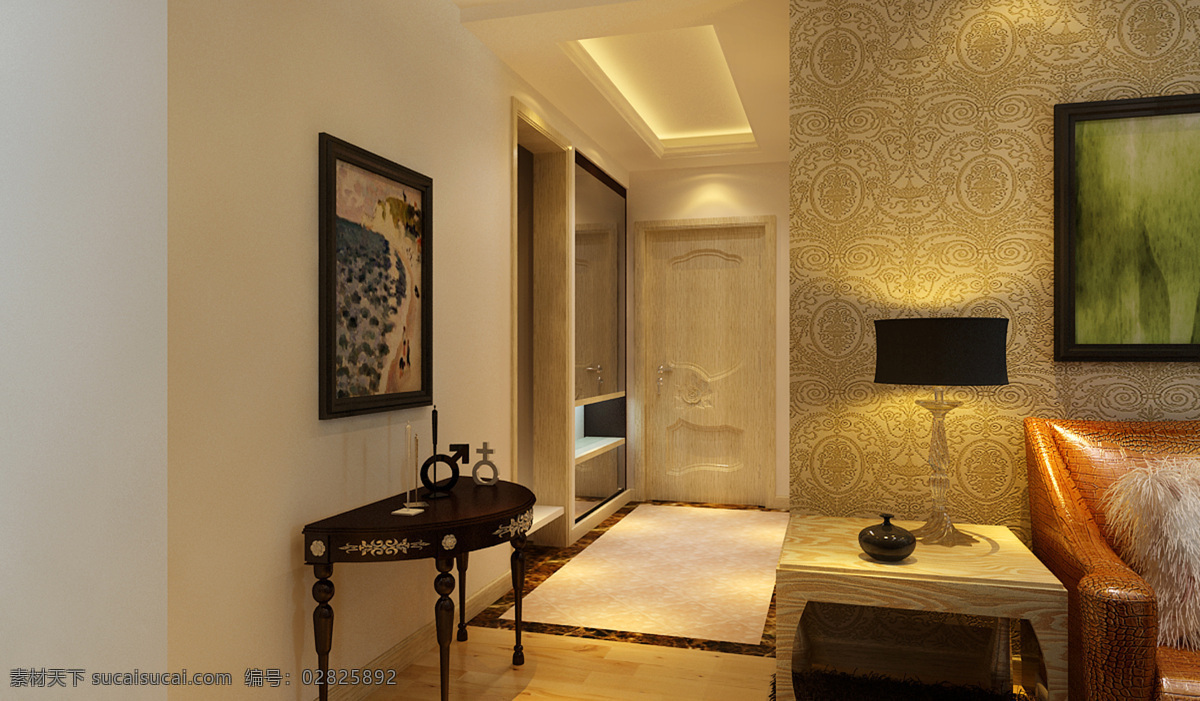 现代 门厅 3d 环境设计 沙发 室内 室内设计 现代门厅 桌子 家居装饰素材