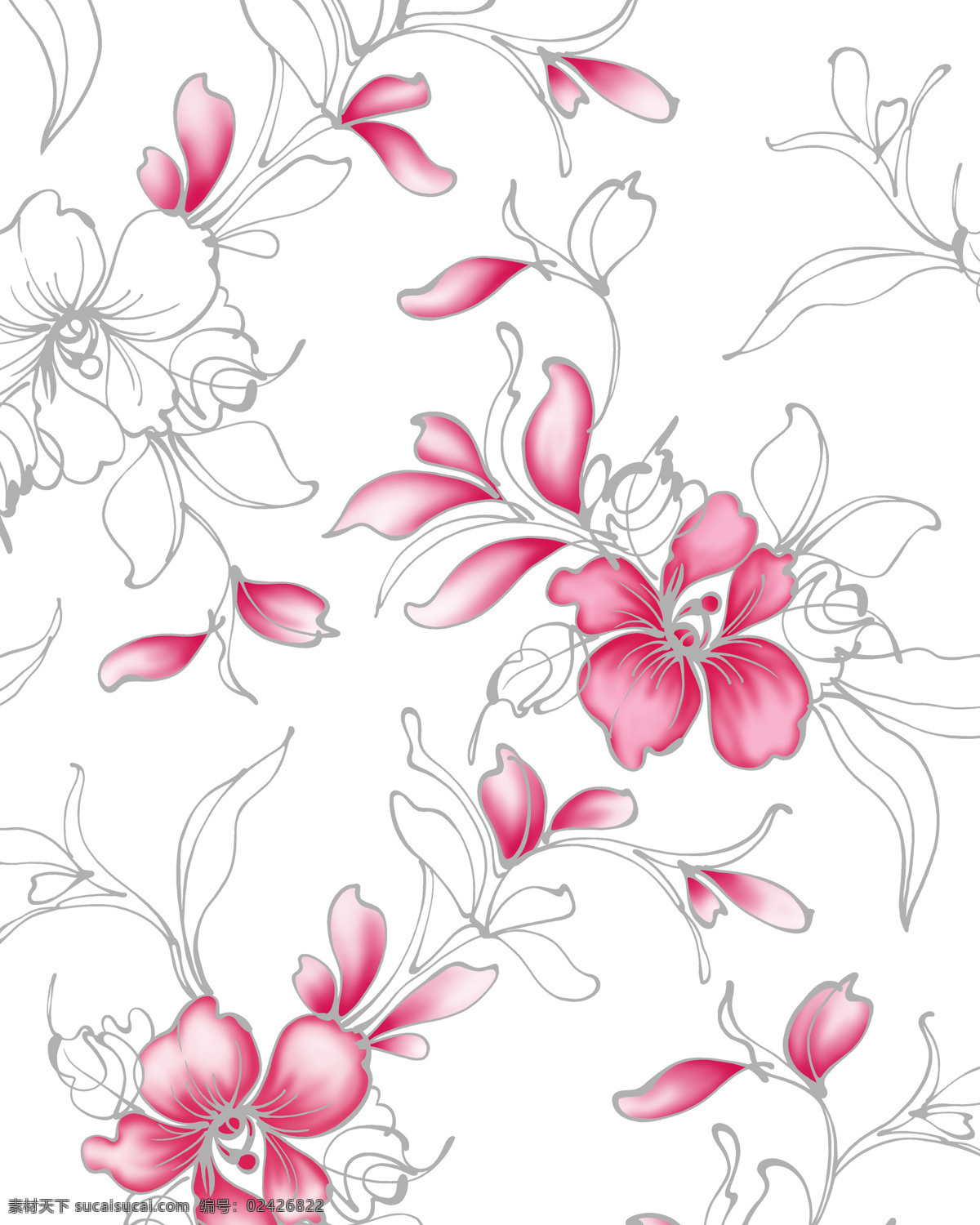 彩绘 花 落 移门 创意 画 花瓣 花朵 移门画 效果图 创意画