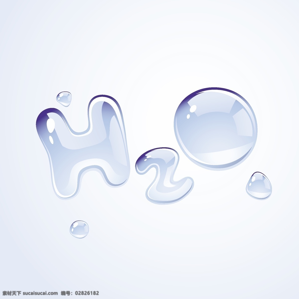 水 化学式 h2o 矢量 光滑 矢量素材 剔透 矢量图 其他矢量图