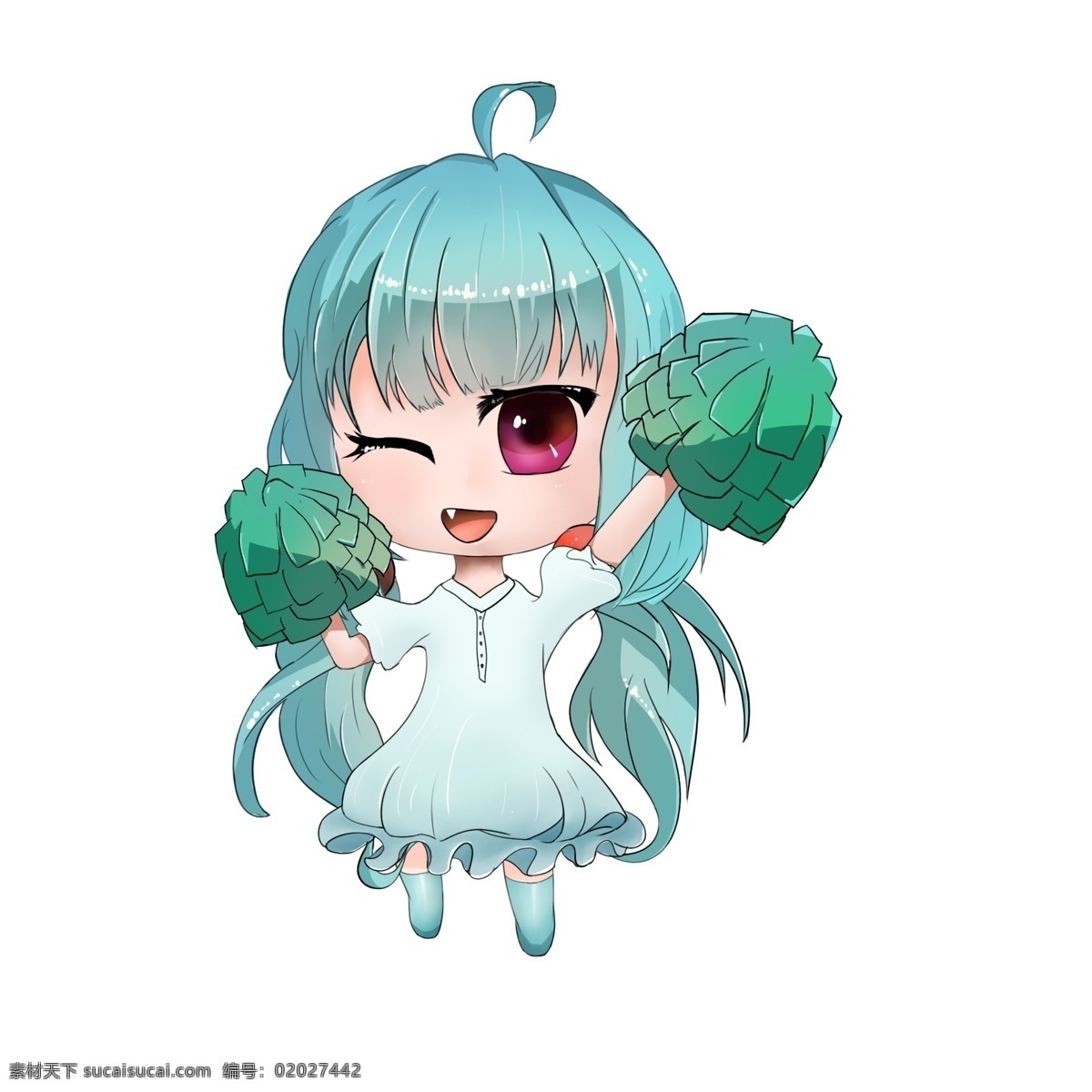 手绘 q 版 人物 音乐节 狂欢 啦啦队 女孩 q版 q版人物 女生 萌 二头身