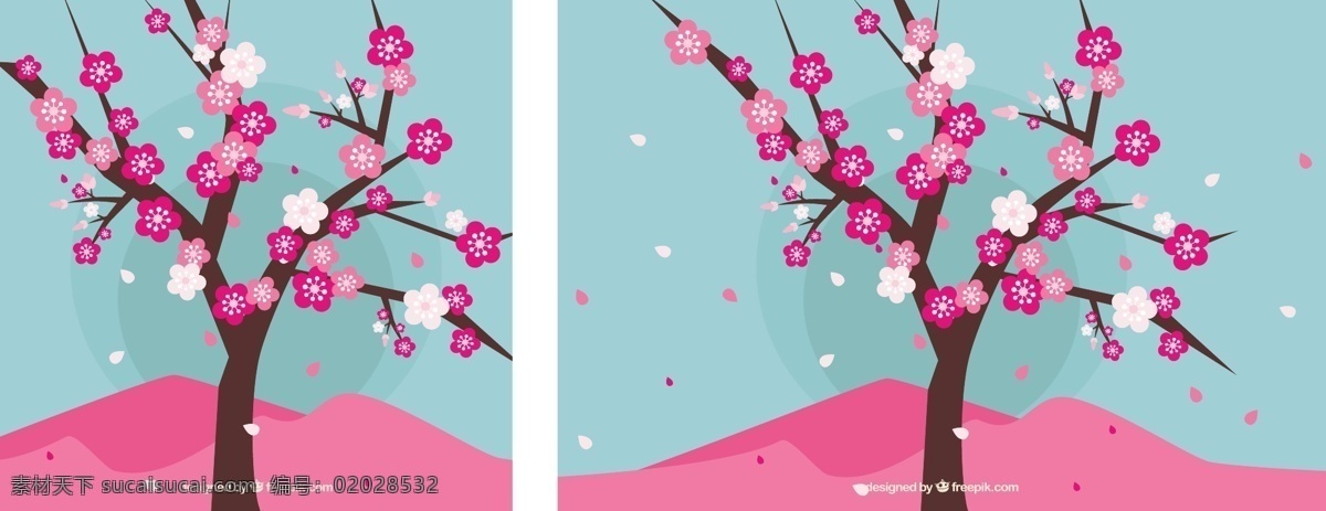 棵 开花 树下 背景 花卉 树木 自然 花卉背景 春季 平面 植物 装饰 樱花 平面设计 自然背景 樱桃