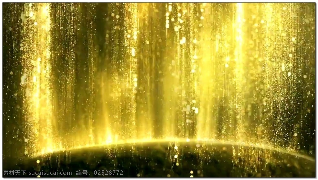 ym 金色 粒子 有音乐 瀑布 梦幻 视频素材 动态视频素材