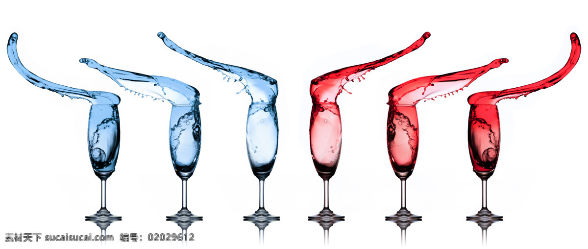 酒杯 溅 出 蓝色 红色 水线 水 溅起 心形 创意 水图片 生活百科