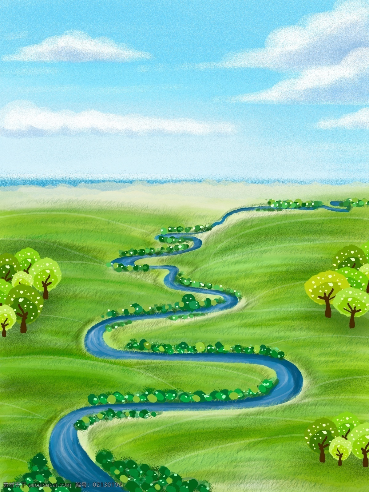 水彩 湿地 背景 草地 环保背景 促销背景 背景图 创意 彩绘 小河 保护环境 背景设计 背景展板 特邀背景 背景展板图