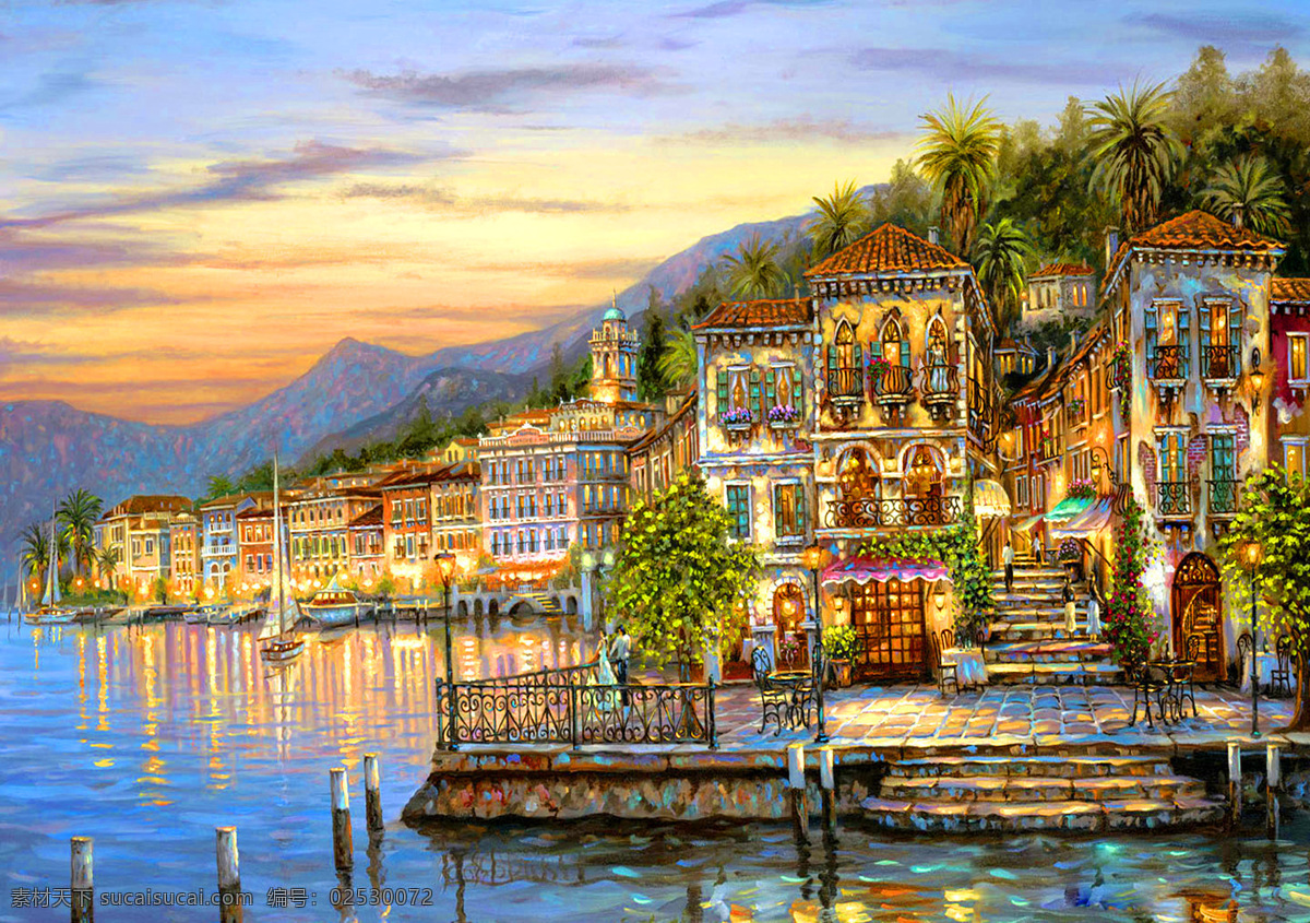 壁挂 打印 大图 风景画 绘画书法 浪漫 喷绘 屏风 油画 浪漫水镇 装饰画 无框画 手绘 水镇 扫描 清晰 写真 印刷 文化艺术 装饰素材