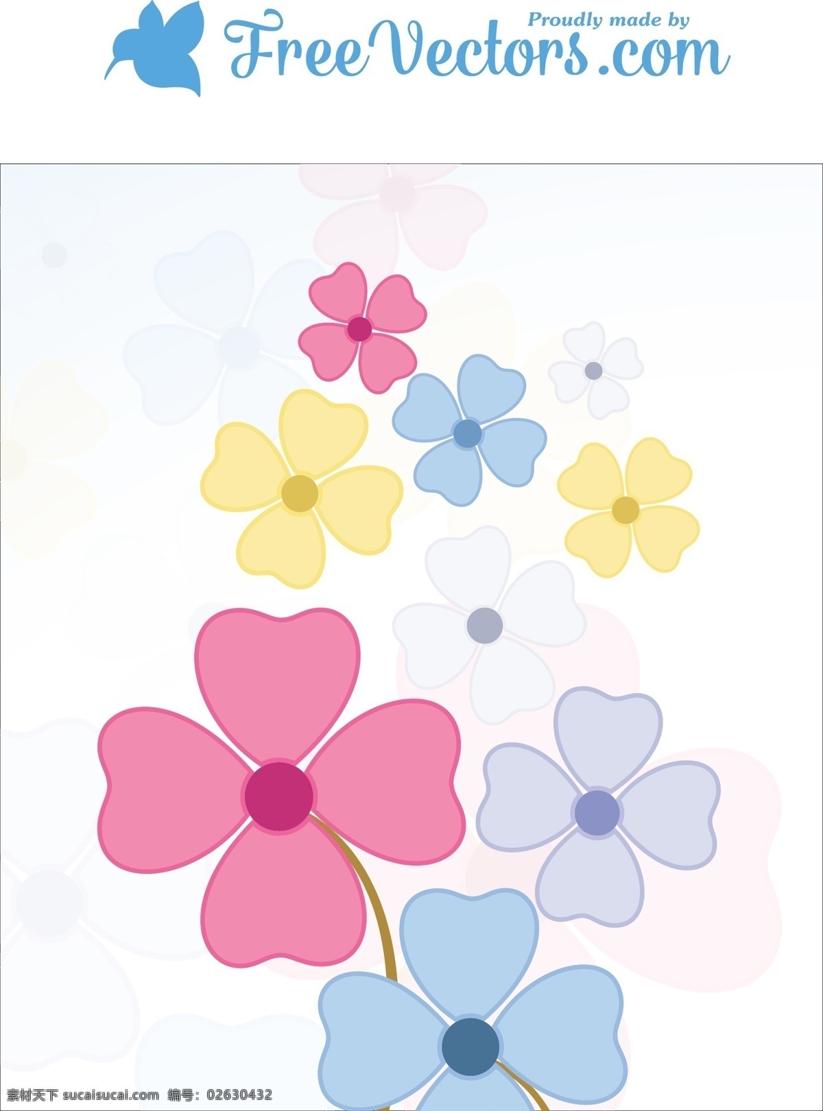 五颜六色 花朵 背景 花朵背景 白色