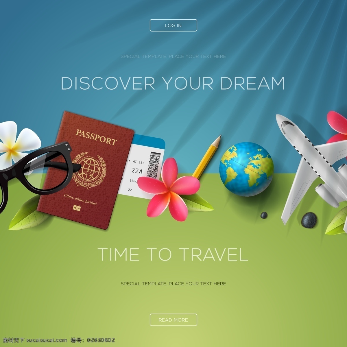 创意 时尚 旅行 用品 插画 背景 旅游 飞机 地图 花朵