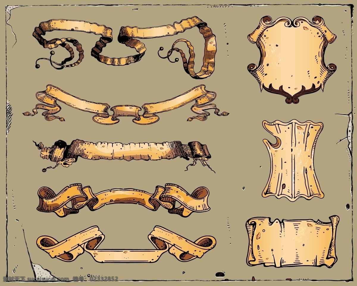 复古 欧式 金色 彩带 矢量 矢量图 欧式金色彩带 　 装饰 花纹花边